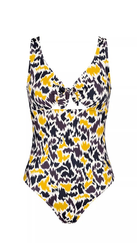 Sloggi Shore Fancy Guppy Swimsuit With Με Επένδυση Cups καφε σκούρο | 981-DIQENA